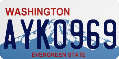 WA license plate AYK0969