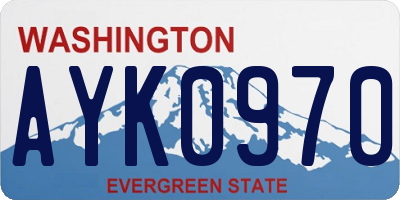 WA license plate AYK0970