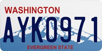 WA license plate AYK0971