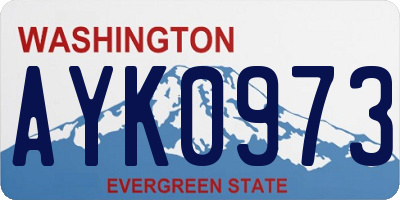 WA license plate AYK0973