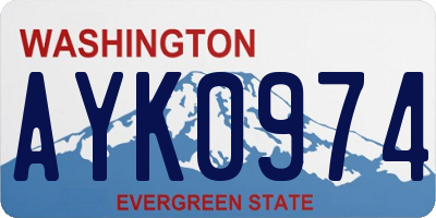 WA license plate AYK0974