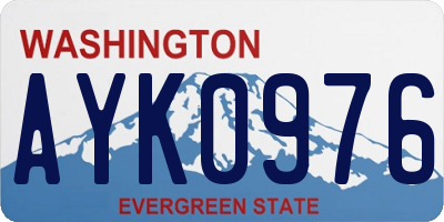 WA license plate AYK0976