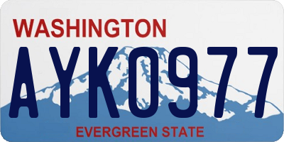 WA license plate AYK0977