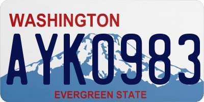 WA license plate AYK0983