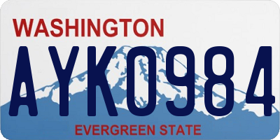 WA license plate AYK0984