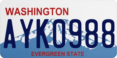 WA license plate AYK0988