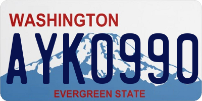 WA license plate AYK0990