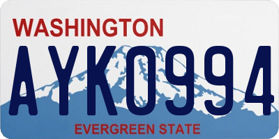 WA license plate AYK0994