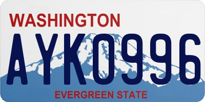 WA license plate AYK0996