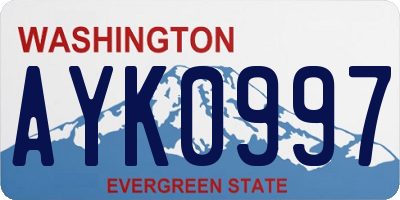 WA license plate AYK0997