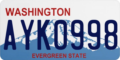 WA license plate AYK0998