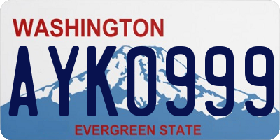 WA license plate AYK0999