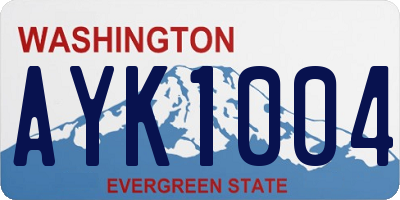 WA license plate AYK1004