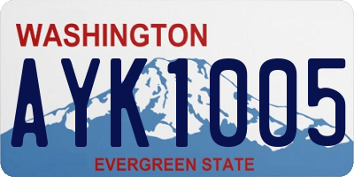 WA license plate AYK1005