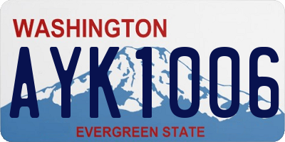 WA license plate AYK1006