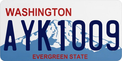 WA license plate AYK1009