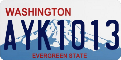 WA license plate AYK1013
