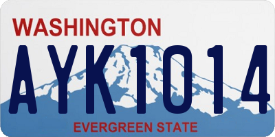 WA license plate AYK1014