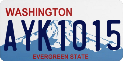 WA license plate AYK1015