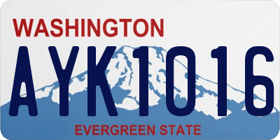 WA license plate AYK1016