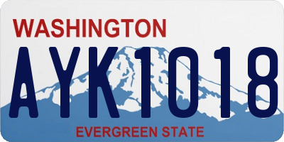 WA license plate AYK1018
