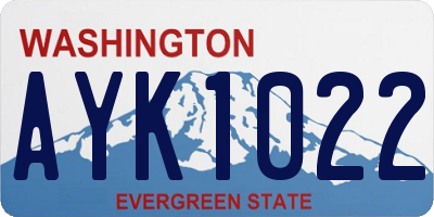 WA license plate AYK1022