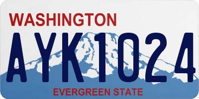 WA license plate AYK1024