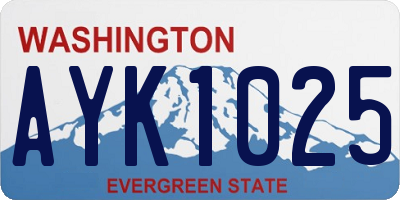 WA license plate AYK1025