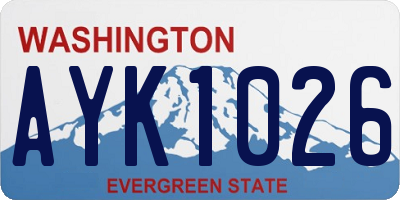 WA license plate AYK1026