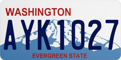 WA license plate AYK1027