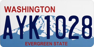 WA license plate AYK1028