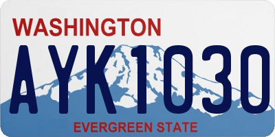WA license plate AYK1030