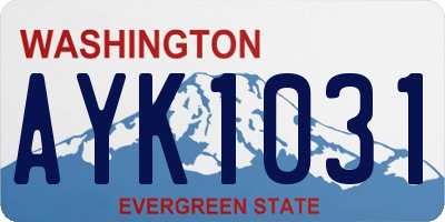 WA license plate AYK1031