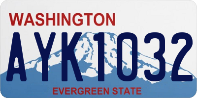 WA license plate AYK1032