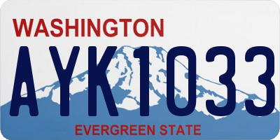 WA license plate AYK1033