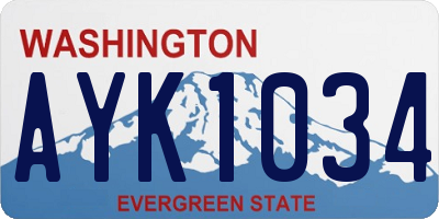 WA license plate AYK1034