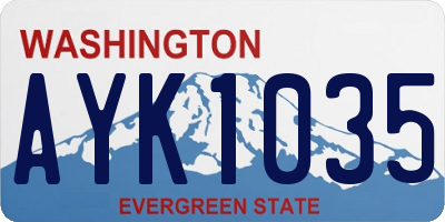WA license plate AYK1035