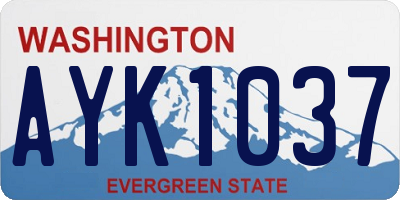 WA license plate AYK1037