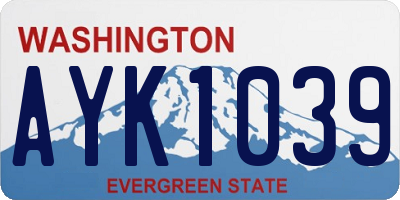 WA license plate AYK1039