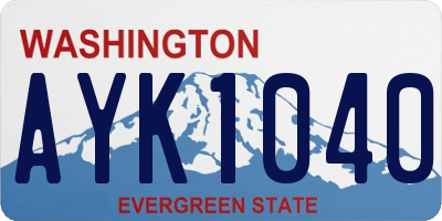 WA license plate AYK1040
