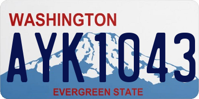 WA license plate AYK1043