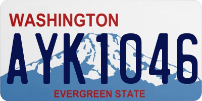 WA license plate AYK1046