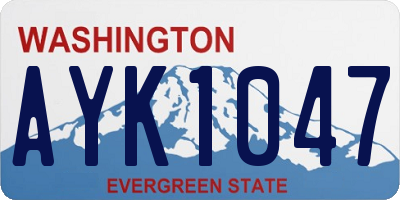 WA license plate AYK1047
