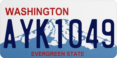 WA license plate AYK1049