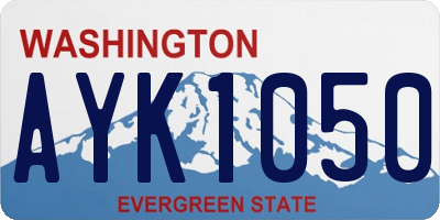 WA license plate AYK1050