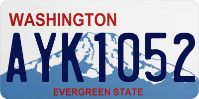 WA license plate AYK1052