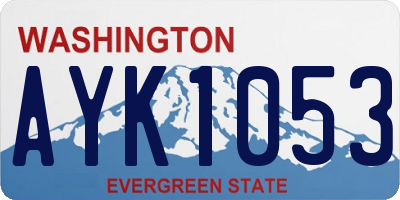 WA license plate AYK1053