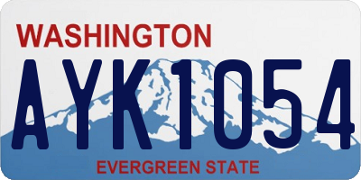 WA license plate AYK1054