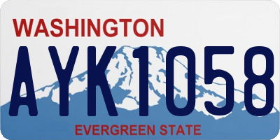 WA license plate AYK1058