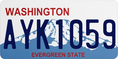 WA license plate AYK1059